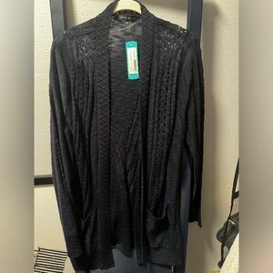 NWT navy blue lightweight cardigan size L